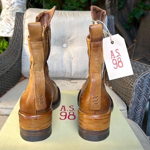 New with Box A.S.98 Stratford Leather Suede Boots in Wheat size 38/7.5 Sold Out - Picture 11 of 13